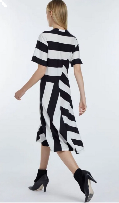 Vestido T-Shirt de Malha Listrada