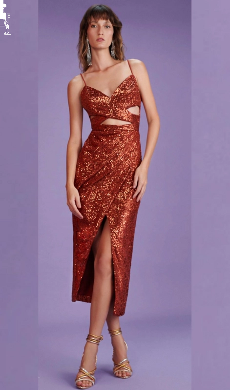 Vestido Trespassado Fenda Skazi