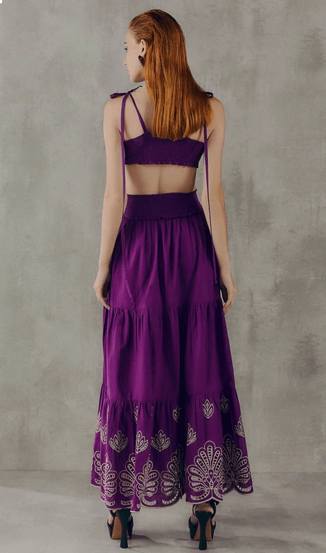 Vestido Tricoline Barra Laise Skazi