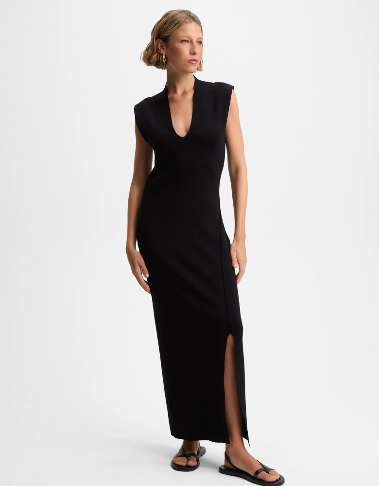 Vestido tricot decote v